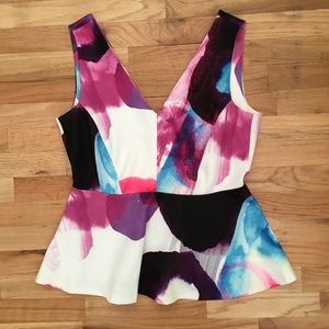 Watercolor H&M peplum top